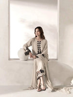 Ivory Threadwork Palazzo Suit