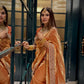 Ivory Twill Net Embroidered Saree for Festive and Wedding Wear