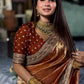 Ivory Twill Net Embroidered Saree for Festive and Wedding Wear