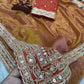 Ivory Twill Net Embroidered Saree for Festive and Wedding Wear