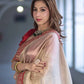 Ivory Twill Net Embroidered Saree for Festive and Wedding Wear