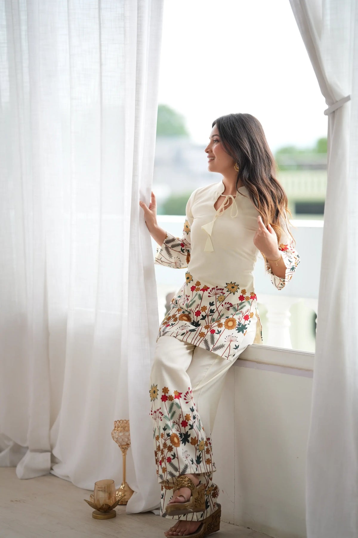 Ivory Wildflower Print Co-ord Set