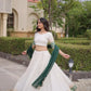 Ivory Zari Temple Lehenga Set