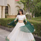 Ivory Zari Temple Lehenga Set