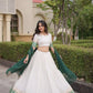Ivory Zari Temple Lehenga Set