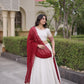 Ivory Zari Temple Lehenga Set