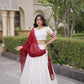 Ivory Zari Temple Lehenga Set