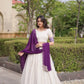 Ivory Zari Temple Lehenga Set