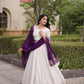 Ivory Zari Temple Lehenga Set