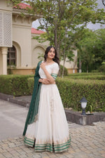Ivory Zari Temple Lehenga Set