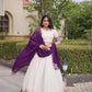 Ivory Zari Temple Lehenga Set
