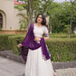 Ivory Zari Temple Lehenga Set