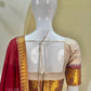 Ivory Zari Weave Lehenga With Maroon Dupatta