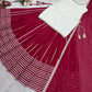 Ivory and Rani Pink Fendy Silk Lehenga Set with Real Mirror Work and Lace Detail