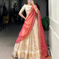 Jacquard Chex Zari Weaving Lehenga Set with Dupatta