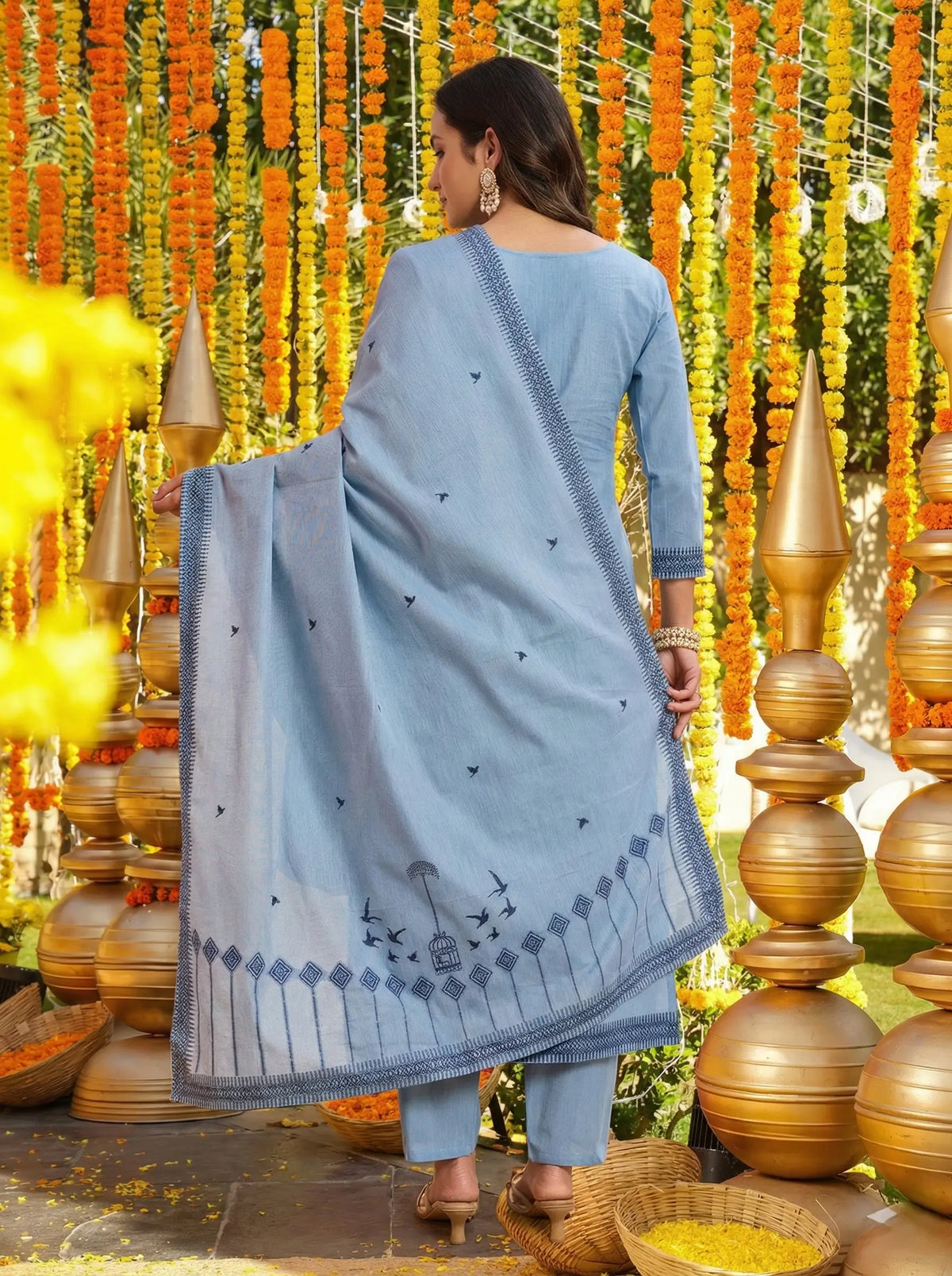 Jacquard Cotton Straight Kurta
