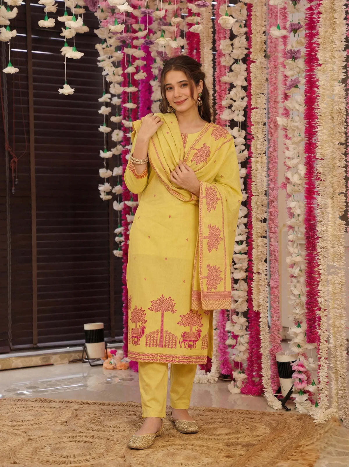Jacquard Cotton Straight Kurta