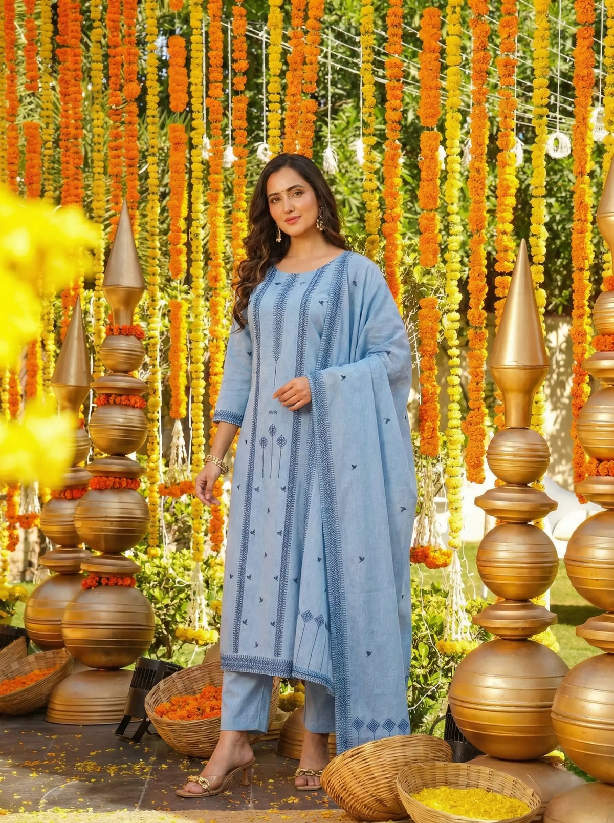 Jacquard Cotton Straight Kurta