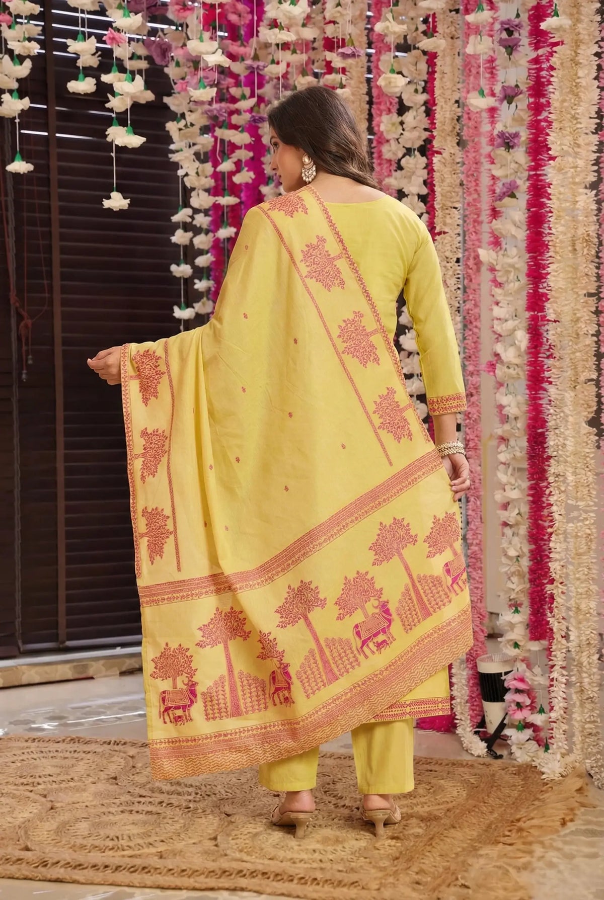 Jacquard Cotton Straight Kurta