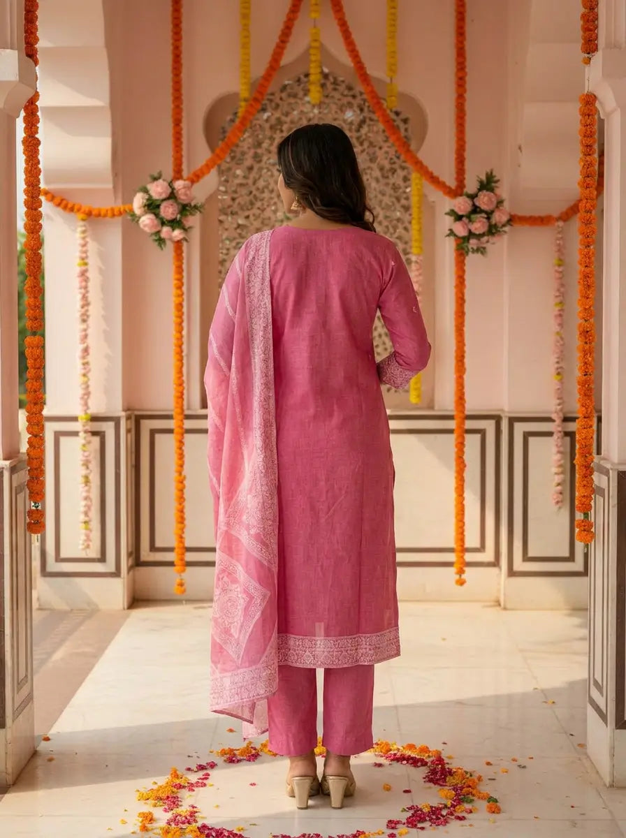 Jacquard Cotton Straight Kurta