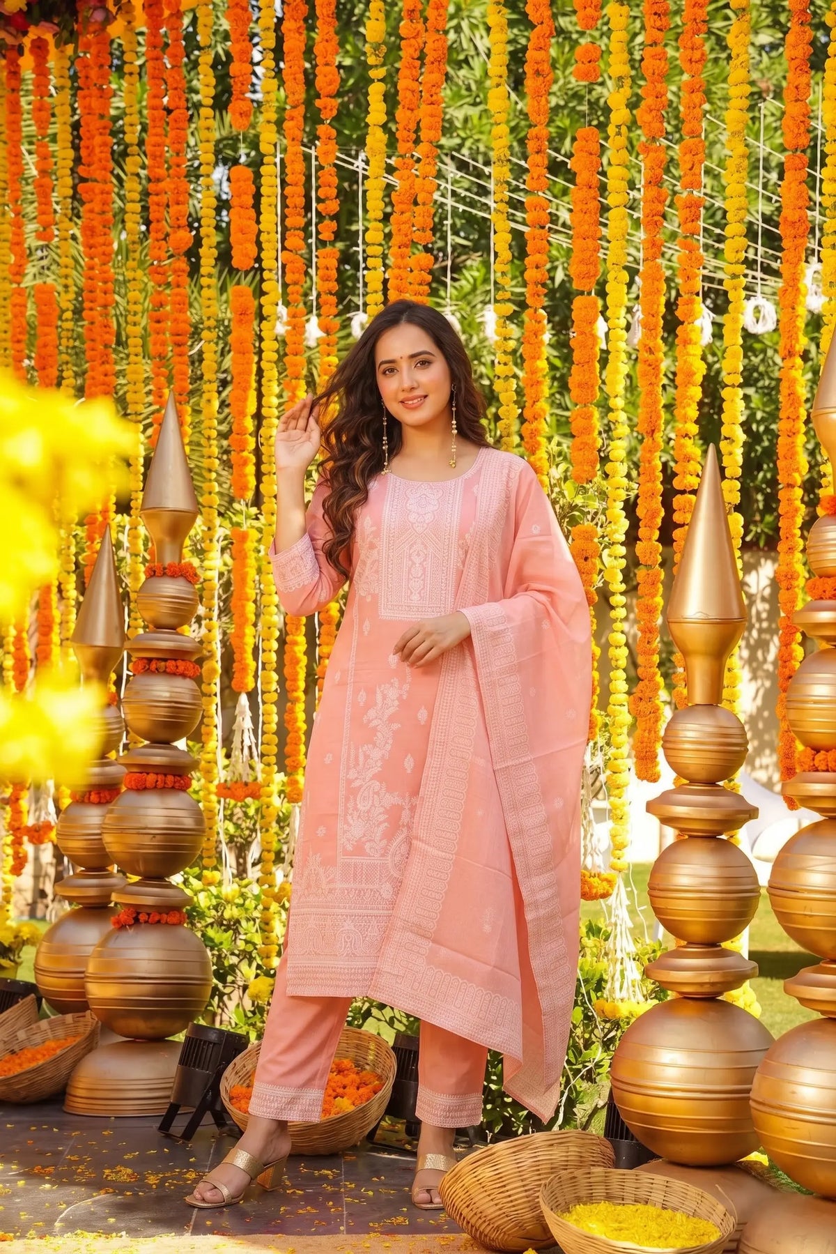 Jacquard Cotton Straight Kurta
