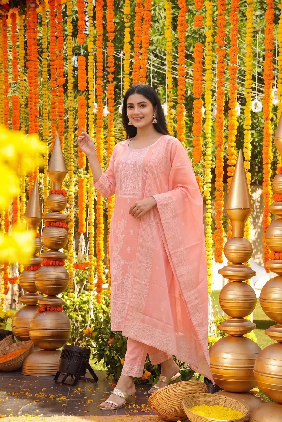 Jacquard Cotton Straight Kurta