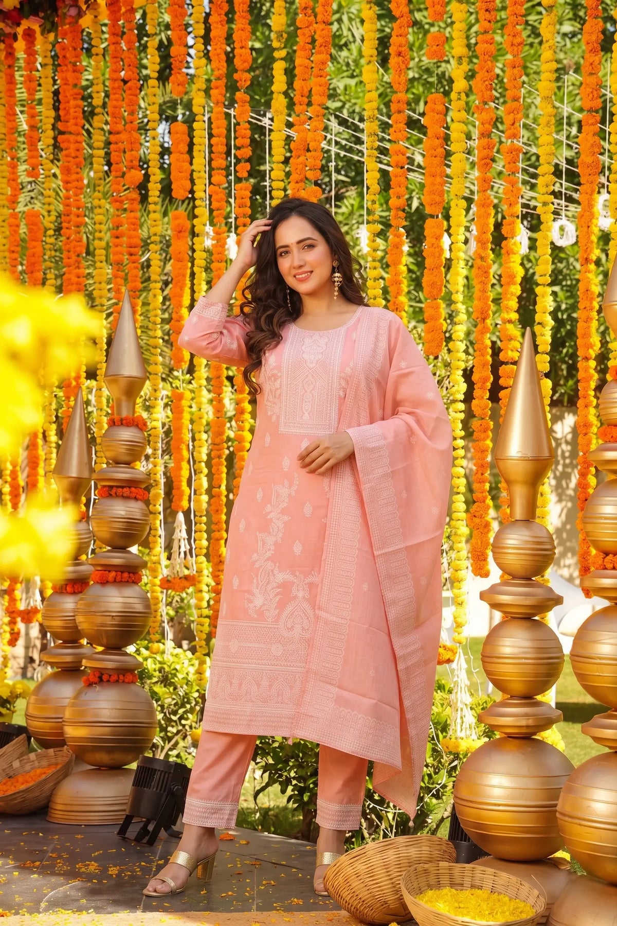 Jacquard Cotton Straight Kurta