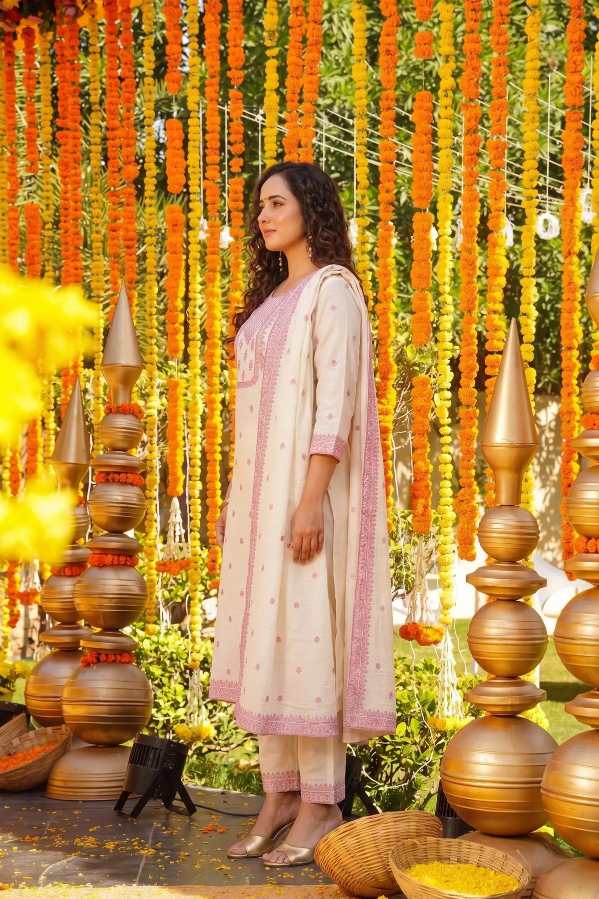 Jacquard Cotton Straight Kurta