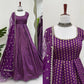 Jacquard Silk Anarkali Suit with Weaving & Lace Detailing