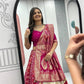 Jacquard Silk Lehenga with Banarasi Saree Style Drape for partys