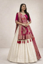 Jacquard Silk Lehenga with Banarasi Saree Style Drape for partys