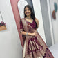 Jacquard Silk Lehenga with Banarasi Saree Style Drape for partys