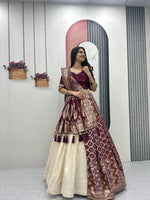 Jacquard Silk Lehenga with Banarasi Saree Style Drape for partys