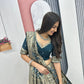 Jacquard Silk Lehenga with Banarasi Saree Style Drape for partys