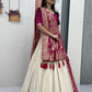 Jacquard Silk Lehenga with Banarasi Saree Style Drape for partys