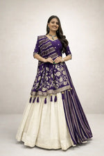 Jacquard Silk Lehenga with Banarasi Saree Style Drape for partys