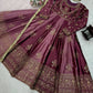 Japan Satin Embroidered Anarkali Set with Dupatta – Thread & Sequins Work