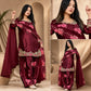 Japan Satin Embroidered Kurti with Farshi Salwar Set