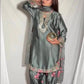 Japan Satin Embroidered Kurti with Farshi Salwar Set