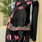 Japan Satin Embroidered Kurti with Farshi Salwar Set