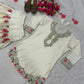 Japan Satin Embroidered Kurti with Farshi Salwar Set