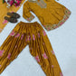 Japan Satin Embroidered Kurti with Farshi Salwar Set