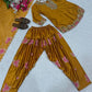 Japan Satin Embroidered Kurti with Farshi Salwar Set