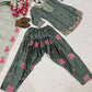 Japan Satin Embroidered Kurti with Farshi Salwar Set