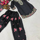 Japan Satin Embroidered Kurti with Farshi Salwar Set