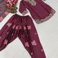 Japan Satin Embroidered Kurti with Farshi Salwar Set