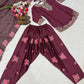 Japan Satin Embroidered Kurti with Farshi Salwar Set