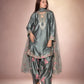 Japan Satin Embroidered Kurti with Farshi Salwar Set