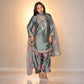 Japan Satin Embroidered Kurti with Farshi Salwar Set