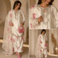 Japan Satin Embroidered Kurti with Farshi Salwar Set